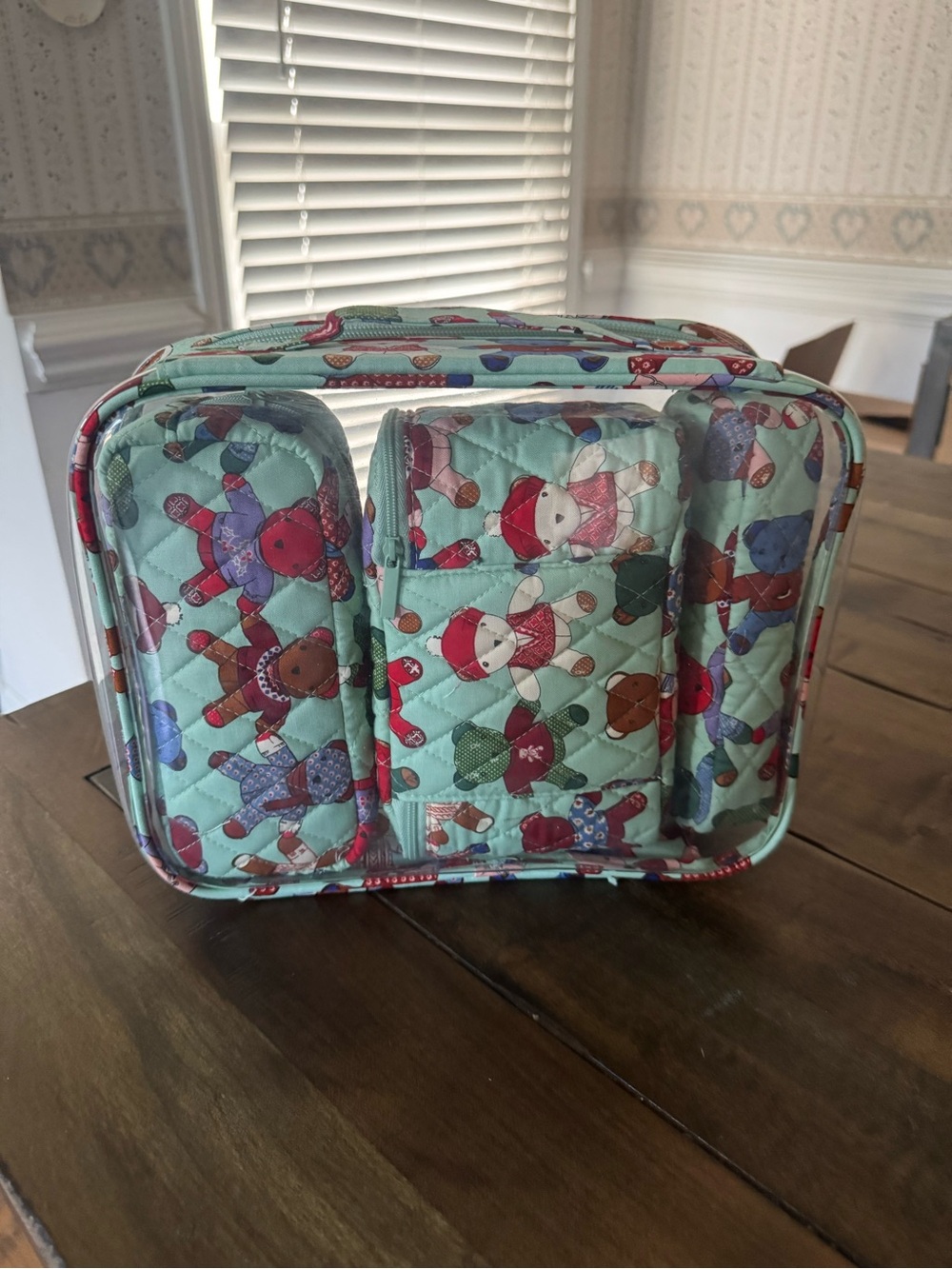 Vera Bradley Toasty Teddies Four Piece Cosmetic Bag!